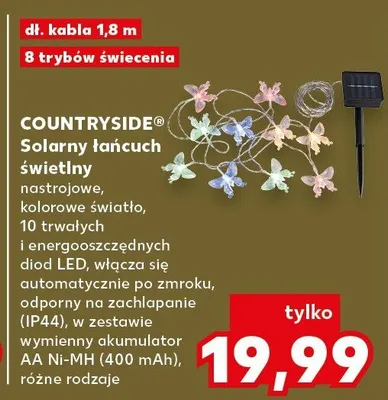 Solarny łańcuch świetlny Countryside nastrojowy kolorowe światło 10 diod LED promocja w Kaufland