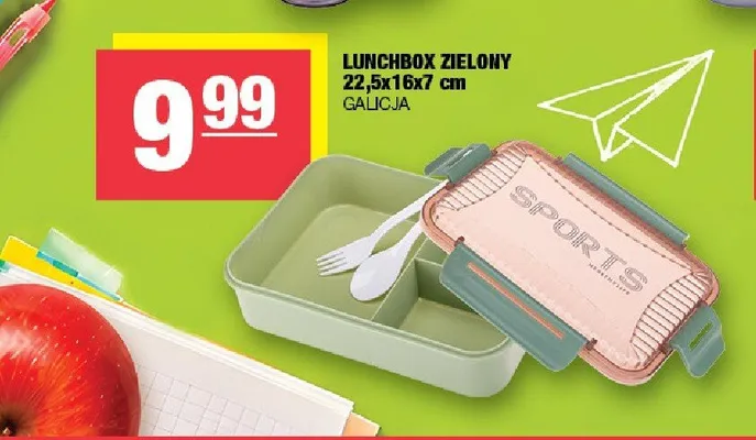 Lunchbox zielony 22,5x16x7 cm Galicja promocja w SPAR