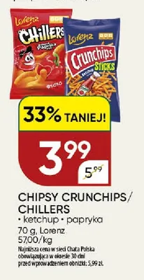 Chipsy Crunchips ketchup promocja w Chata Polska