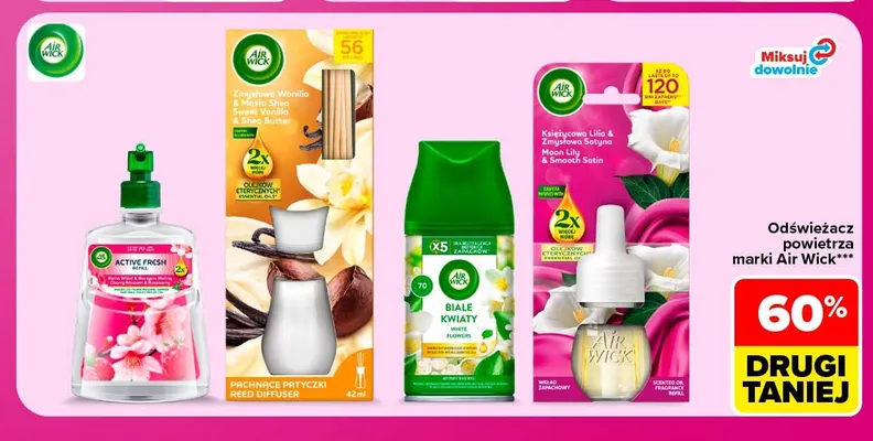 Wkład zapachowy Księżycowa Lilia & Zmysłowa Satyna Air Wick promocja w Carrefour