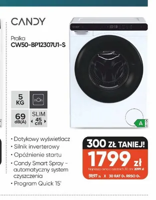 Pralka Candy CW50-BP12307U1-S promocja w Max Elektro