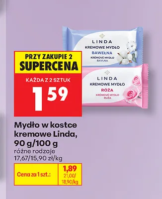 Mydło w kostce kremowe Linda Bawełna promocja w Biedronka