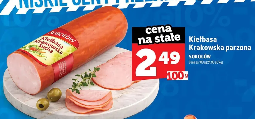 Kiełbasa krakowska parzona Sokołów promocja w TOPAZ