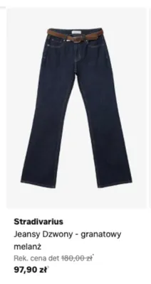 Jeansy dzwony Stradivarius granatowy melanż promocja w Lounge by Zalando