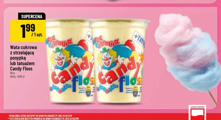 Wata cukrowa z tatuażem Candy Floss promocja w POLOmarket