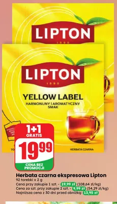 Herbata czarna ekspresowa Lipton promocja w Dino