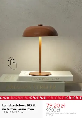 Lampka stołowa Pixel metalowa karmelowa 15,5x15,5x20,5 cm promocja w Homla