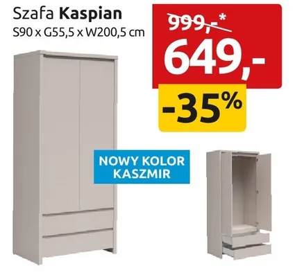 Szafa Kaspian S90xG55,5xW200,5cm promocja w Black Red White