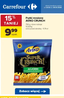 Frytki mrożone różne rodzaje Aviko Crunch promocja w Carrefour