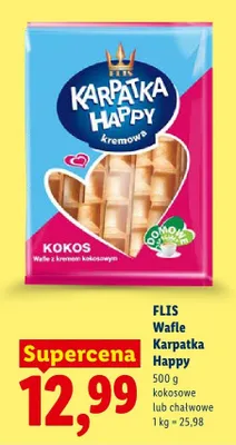Wafle Karpatka Happy kokosowe Flis promocja w Lidl