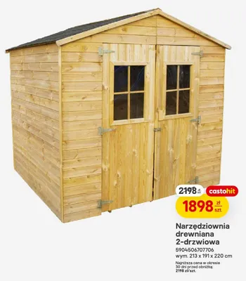 Narzędziownia drewniana 2-drzwiowa promocja w Castorama