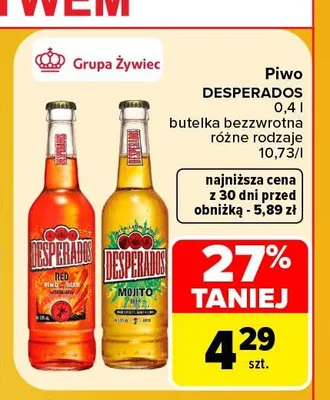 Piwo Desperados Red promocja w Carrefour Market