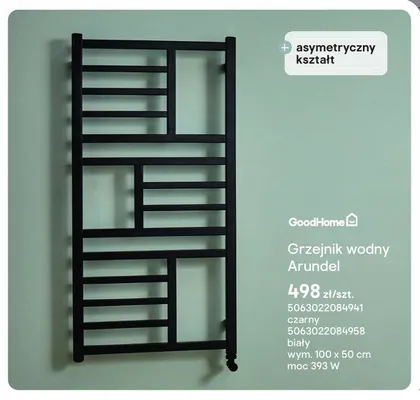 Grzejnik wodny GoodHome Arundel biały 100x50 cm promocja w Castorama