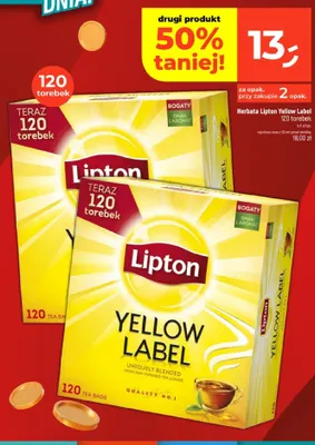 Herbata Lipton Yellow Label promocja w Dealz