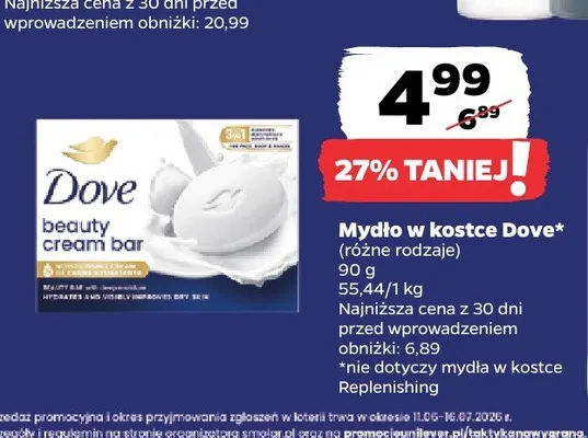 Mydło w kostce Dove promocja w Netto