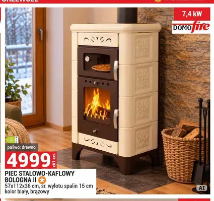 Piec stalowo-kaflowy Bologna Ii Domofire promocja w Merkury Market