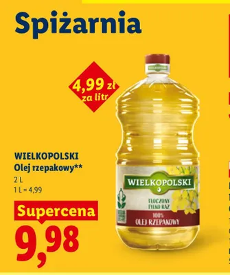 Olej rzepakowy Wielkopolski promocja w Lidl
