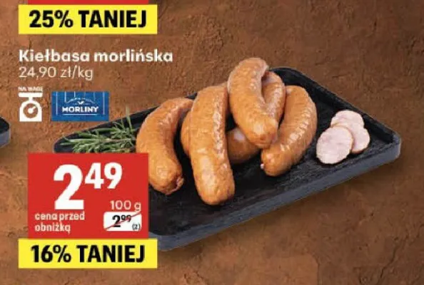 Kiełbasa morlińska Morliny promocja w Delikatesy Centrum