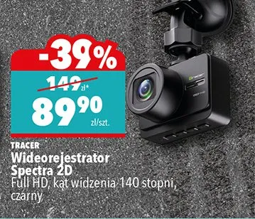 Wideorejestrator Spectra 2D Full HD, kąt widzenia 140 stopni, czarny promocja w Biedronka