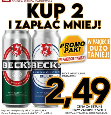 Piwo bezalkoholowe Beck's Blue promocja w Kupiec
