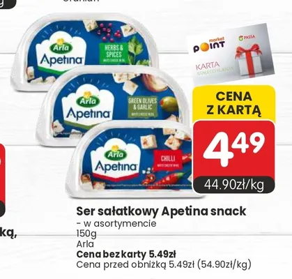Ser sałatkowy Apetina snack z chilli promocja w Market Point