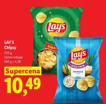 Chipsy ziemniaczane Lay's Green Onion promocja w Lidl