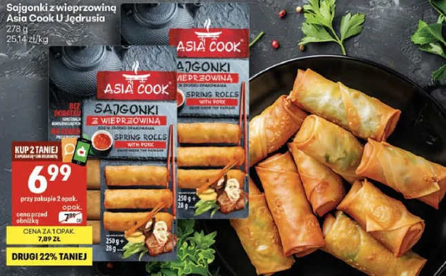 Sajgonki z wieprzowiną Asia Cook U Jędrusia promocja w Delikatesy Centrum