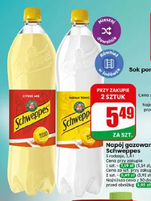 Napój gazowany Schweppes Citrus Mix promocja w Dino