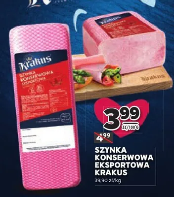 Szynka konserwowa eksportowa Krakus promocja w Stokrotka