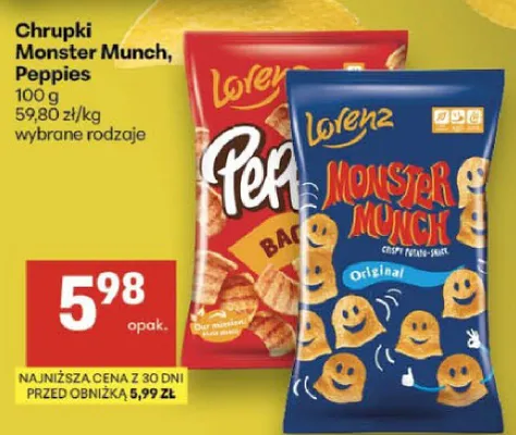Chrupki Monster Munch, Pep2i wybrane rodzaje promocja w Delikatesy Centrum