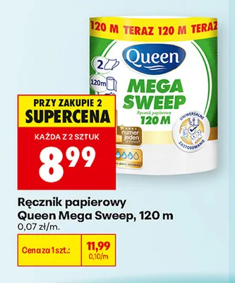 Ręcznik papierowy Queen Mega Sweep promocja w Biedronka