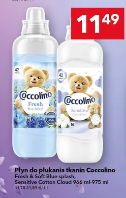 Płyn do płukania tkanin Coccolino Fresh & Soft Blue splash 966ml promocja w LEWIATAN