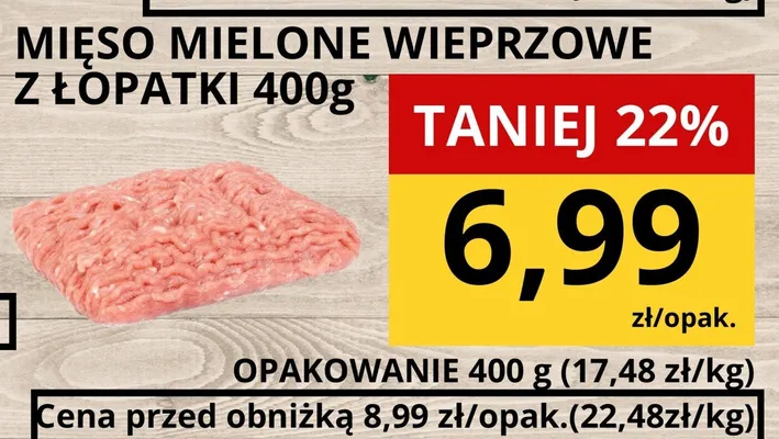 Mięso mielone wieprzowe z łopatki promocja w Supeco