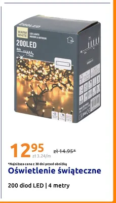 Oświetlenie świąteczne 200 diod LED 4 m promocja w Action