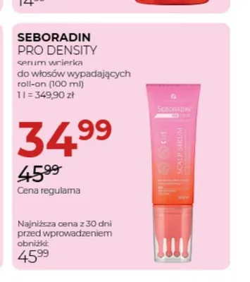 Serum wcierka do włosów wypadających roll-on Seboradin Pro Density promocja w Drogerie Jawa