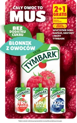 Wszystkie soki, nektary, napoje i musy Tymbark 2+1 GRATIS promocja w Biedronka