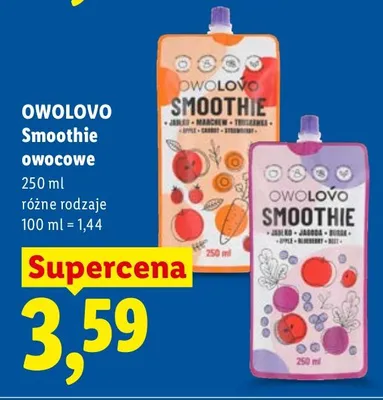 Smoothie owocowe Owolovo promocja w Lidl
