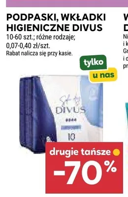 Podpaski higieniczne Divus promocja w Stokrotka