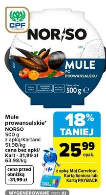Mule prowansalskie Norso promocja w Carrefour Market