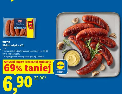Kiełbasa śląska Pikok XXL promocja w Lidl