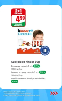Czekolada Kinder promocja w Dino