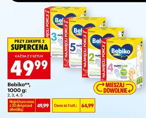 Mleko modyfikowane 2, 3, 4, 5 promocja w Biedronka