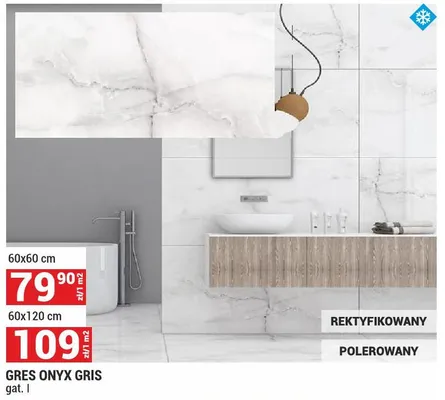 Gres Onyx Gris 60x120cm promocja w Merkury Market