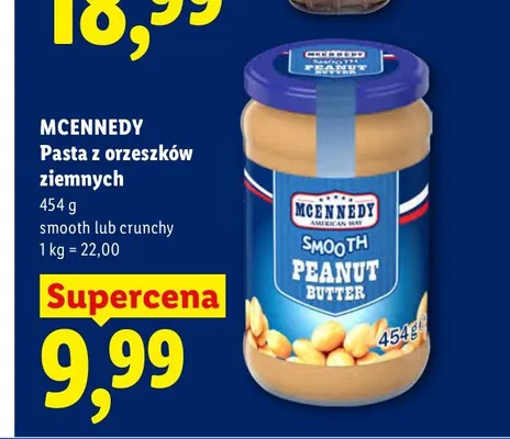 Pasta z orzeszków ziemnych crunchy Mcennedy promocja w Lidl