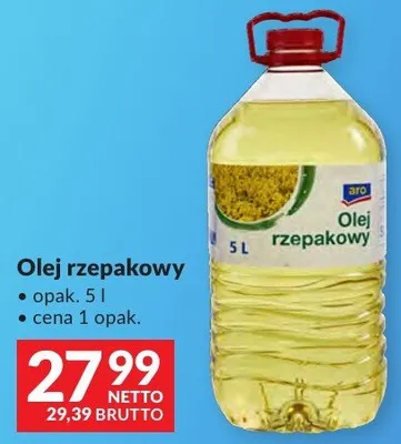 Olej rzepakowy Aro opak. 5l promocja w Makro