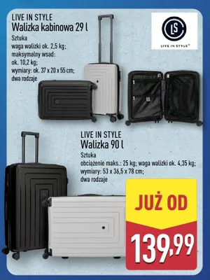 Walizka kabinowa 29 l Live in Style promocja w Aldi