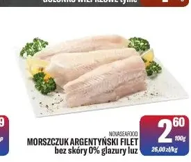 Morszczuk argentyński filet bez skóry Novaseafood promocja w Tomi Markt