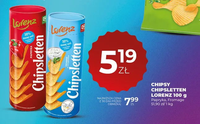 Chipsy chipsletten fromage promocja w Duży Ben