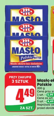 Masło ekstra Polskie Mlekovita 82% promocja w Dino