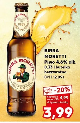 Piwo 4,6% alk. butelka bezzwrotna promocja w Kaufland